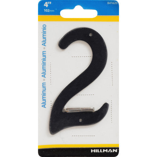 Hillman Nail-On House Number 2 Aluminum (4, Black)