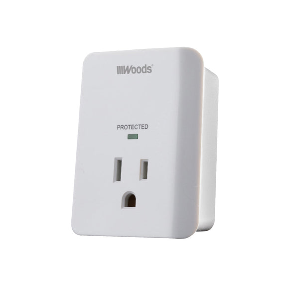 Woods® 1-Outlet Surge Tap With Appliance Alarm (White)