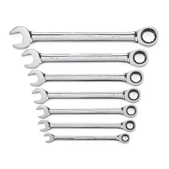 Apex Tool 72-Tooth 12 Point Ratcheting Combination SAE Wrench Set (7 Pc.)