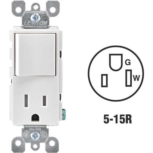 Leviton Decora White 15A Switch & Outlet