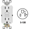 Leviton SmartlockPro Self-Test 15A White Residential Grade Rounded Corner 5-15R GFCI Outlet (3-Pack)