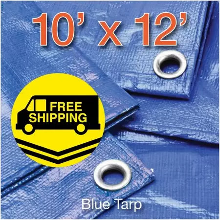 Hygrade/LDF Industries Inc 10' X 12' Multi-Purpose Blue Poly Tarp Cover Tent Shelter RV Camping Tarp (10' X 12')