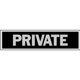 Private Sign, Black Aluminum, 2 x 8-In.
