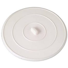 Flat Suction Sink Stopper, Rubber, White