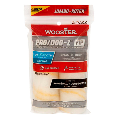 Wooster Brush 0.5 x 4.5 in. Pro & Doo-Z Paint Roller Cover Pack of 2 (0.5