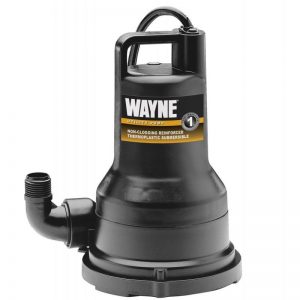 Wayne Pumps 1/5 HP Thermoplastic Portable Electric Water Removal Pump, 1-1/4 In. W/ Adapter for 3/4 In (1-1/4