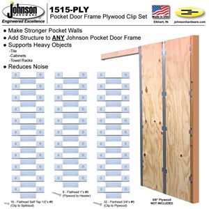 Johnson Hardware 1515-PLY Pocket Door Frame Plywood Clip Set