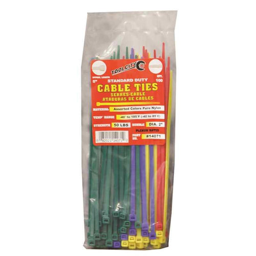 Tool City 8 in. L Assorted Cable Tie 100 Pack (8, Assorted)