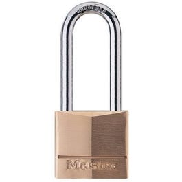 1-9/16 In. Solid-Brass Keyed Padlock, 4-Pin Tumbler