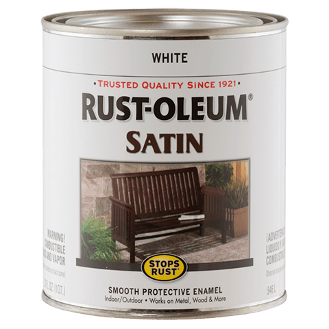 Rust-Oleum® Protective Enamel Brush-On Paint Satin White (Quart, Satin White)