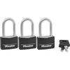 Master Lock 1-9/16 In. Wide Covered Solid Body Padlock with 1-1/2 In. Shackle (3-Pack)