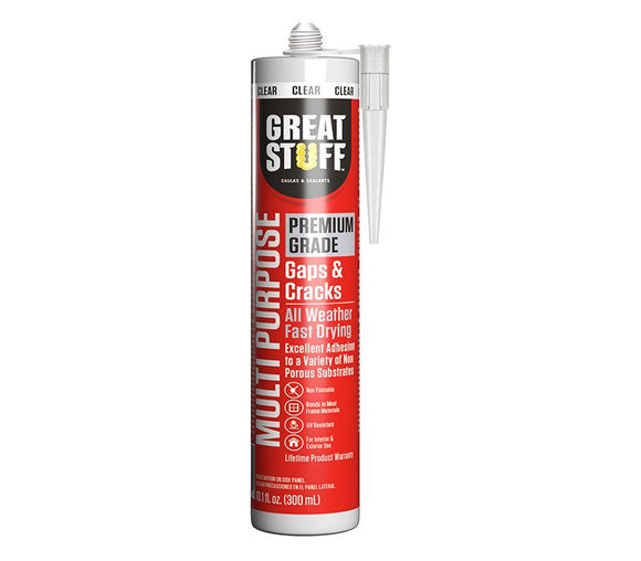 Great Stuff™ Premium Multipurpose Clear Silicone Caulk, 10.1 Fl. Oz. Clear