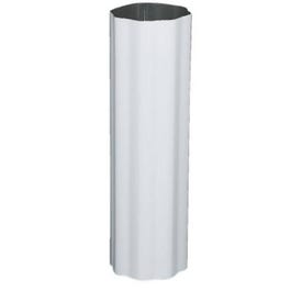 Gutter Downspout, Corrugated Round, White Aluminum, 3-In. x 10-Ft.