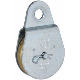 Fixed Eye Steel Pulley, Zinc Finish, 2.5-In.