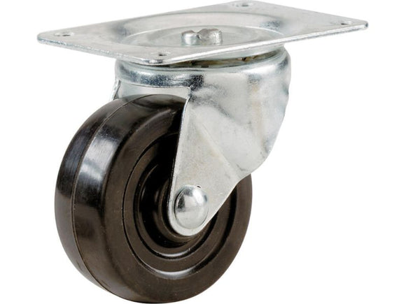 Shepherd Hardware 4-Inch Swivel Plate Soft Rubber Caster, 225-lb Load Capacity