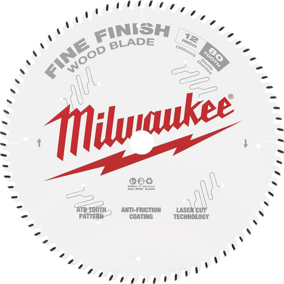 Milwaukee 12 In. 80-Tooth Fine Finish Circular Saw Blade