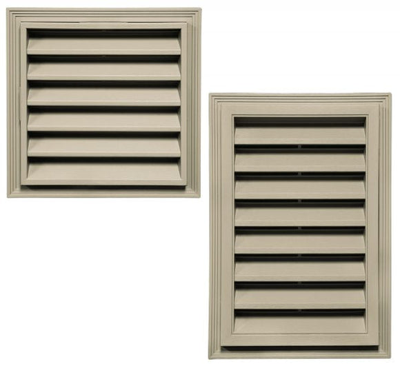 Builders Edge Rectangle Gable Vent - White (12 x 18-Inch)